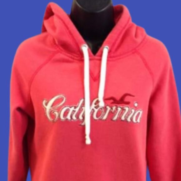 HOLLISTER California Logo Pink Hoodie, Hooded Sweatshirt Size Medium - Picture 1 of 2